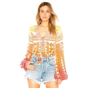 Rococo Sand Zoe Blouse in Orange Size S